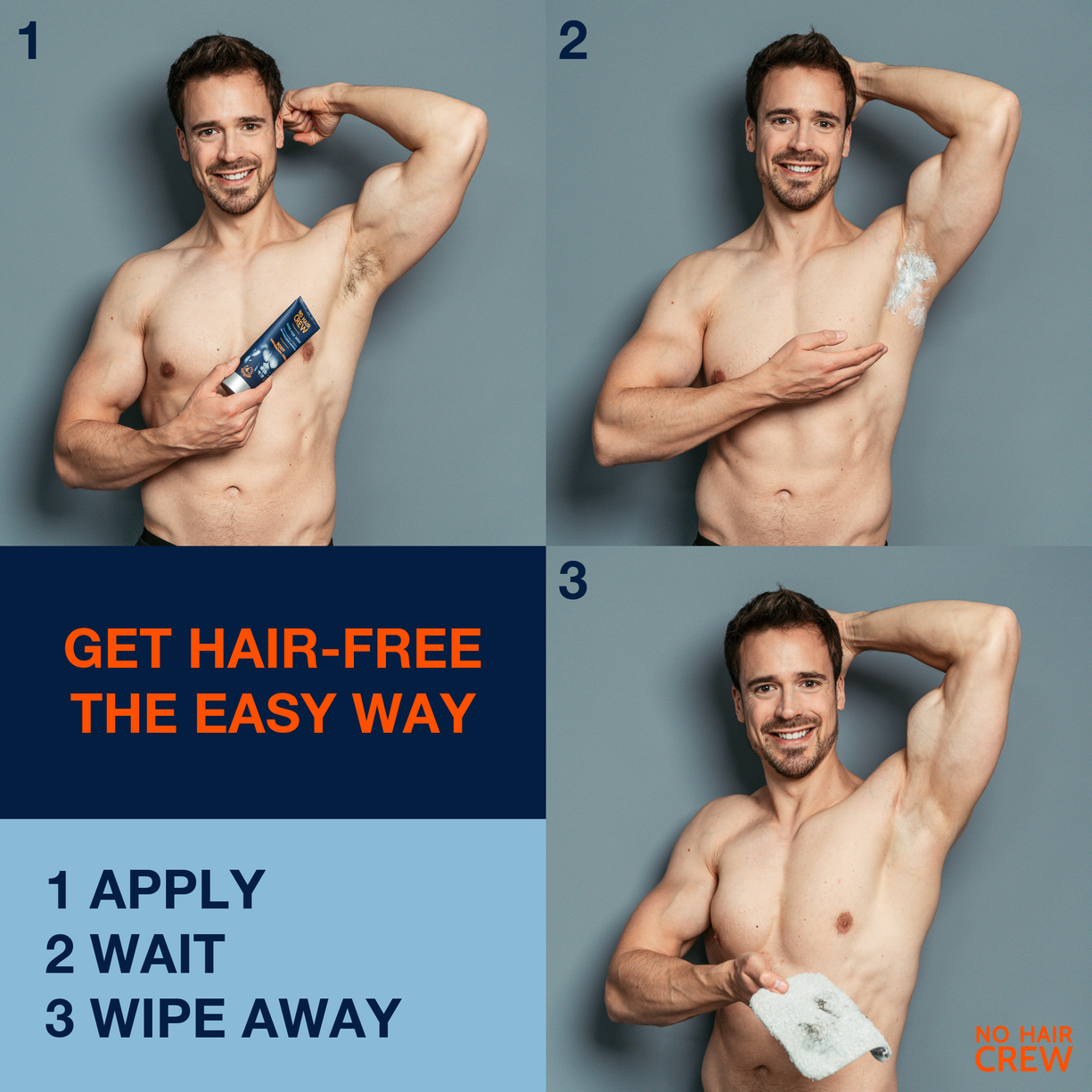 NO HAIR CREW Gentle And Effective Hair Removal Made For Men No hair crew gentle and effective hair removal made for men